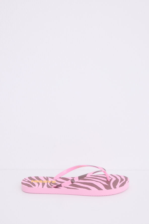 Womensecret Chanclas con estampado de logo en color rosa rosa