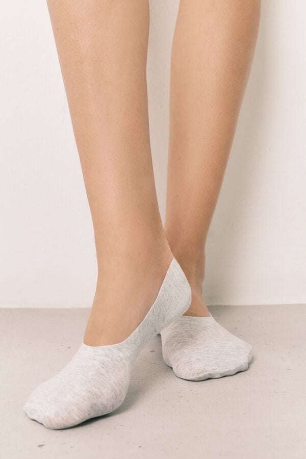 Women'secret Pack de 3 calcetines invisibles neutros gris