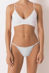 Womensecret Tanga de microfibra con encaje lila morado/lila