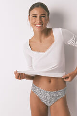 Womensecret Panty brasileño de microfibra multicolor estampado