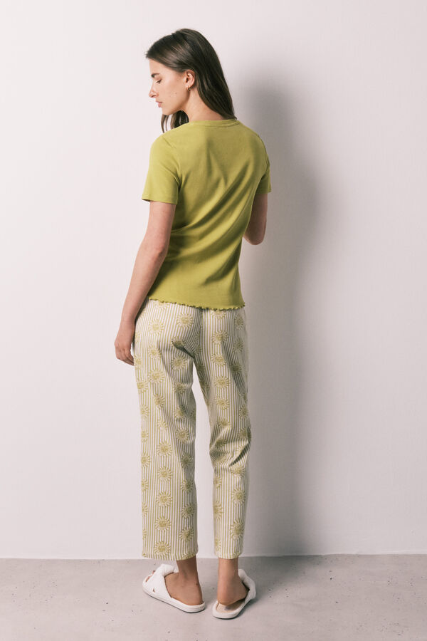 Women'secret Pijama capri de algod&oacute;n soles verde verde