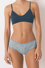 Womensecret Panty brasileña ancha con estampado azul azul