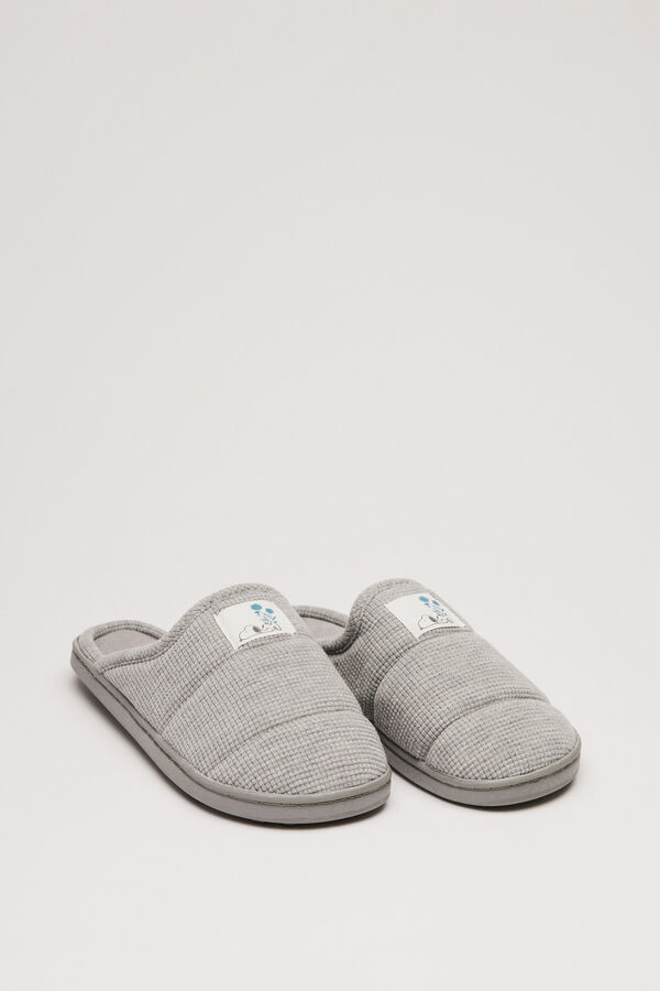 Womensecret Pantuflas gris Snoopy gris
