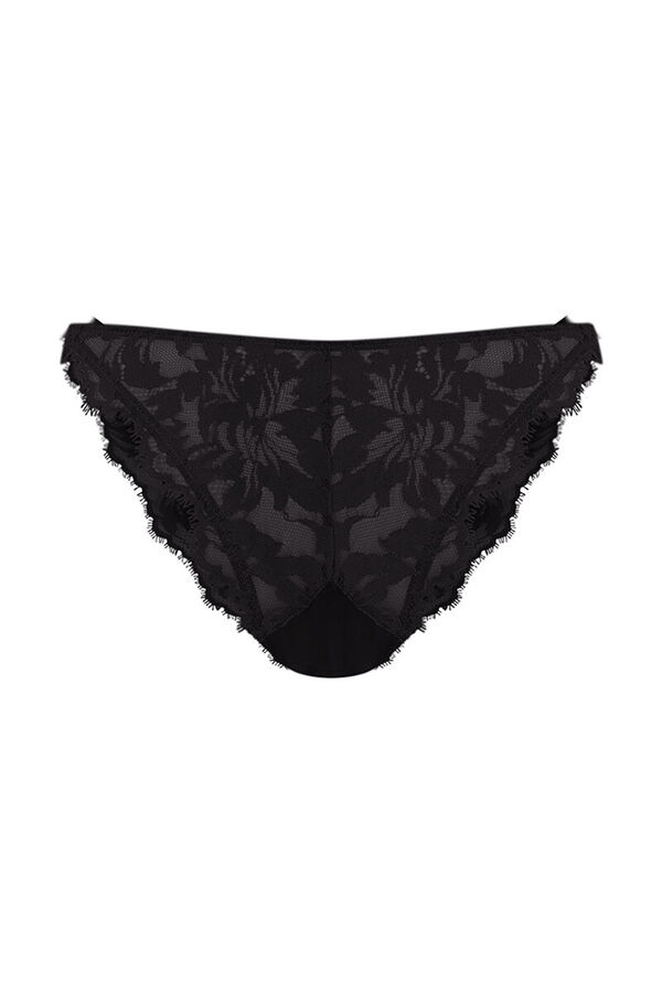 Womensecret Panty clásico tira encaje negro negro