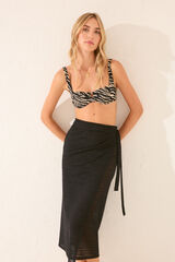 Womensecret Pareo midi de crochet negro negro
