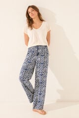 Womensecret Pantalón largo con estampado integral estampado