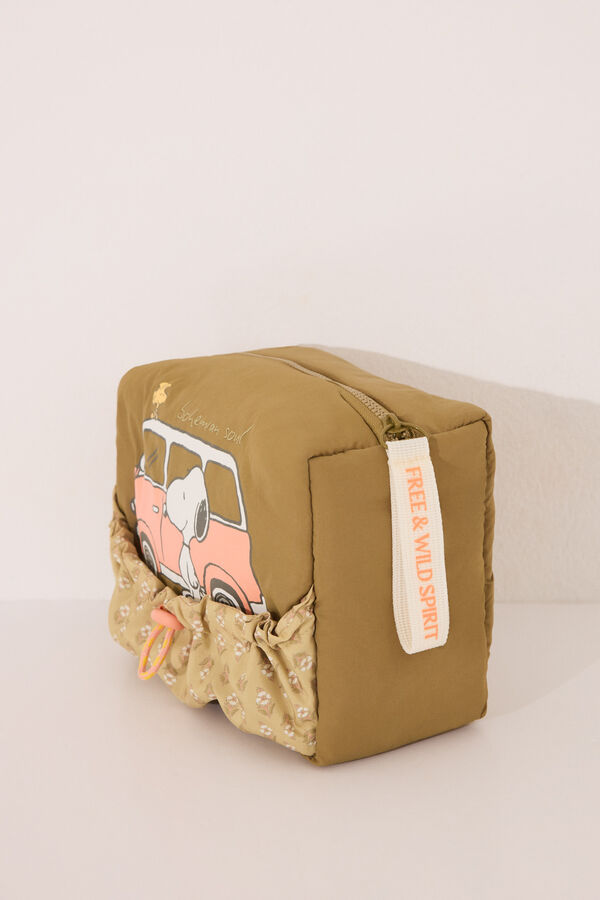 Womensecret Neceser mediano de nailon de Snoopy kaki