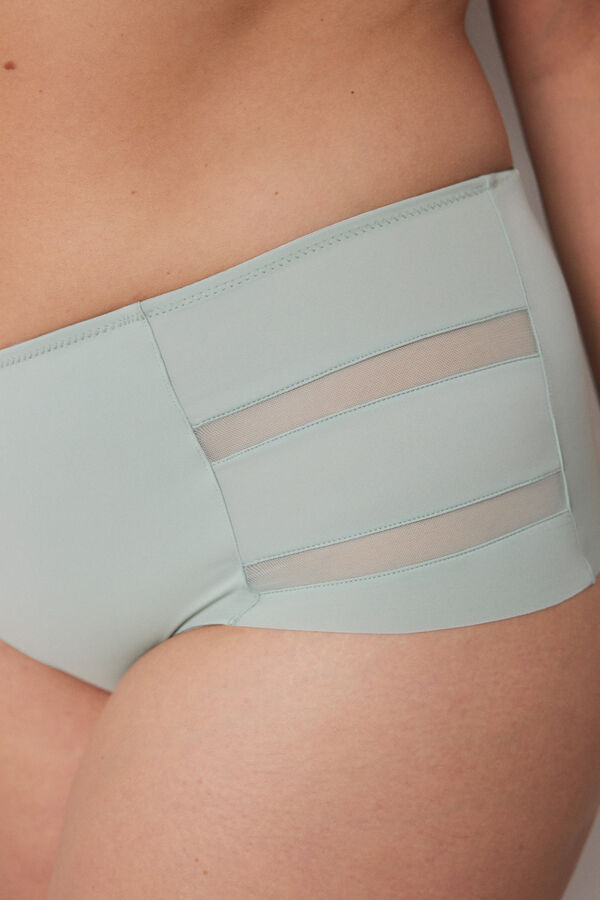 Womensecret Panty alto clásico microfibra verde verde