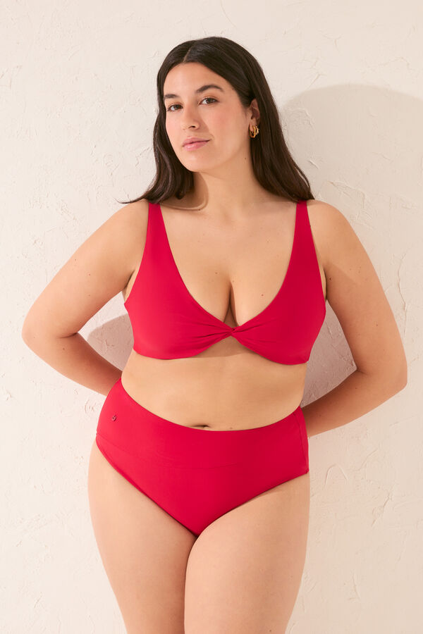 Womensecret Top de bikini con cuello halter y capacidad roja rojo