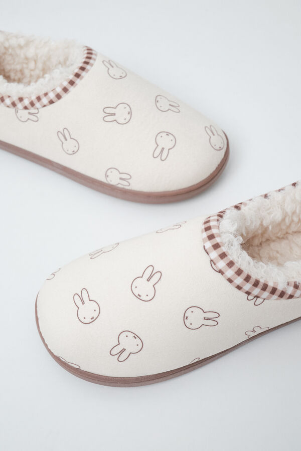 Women'secret Pantunflas cerradas Miffy marfil