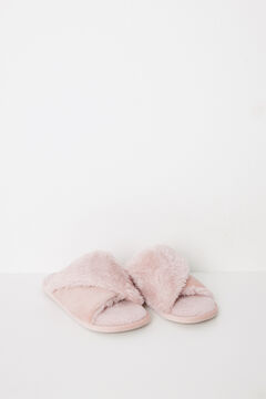 Womensecret Pantuflas abiertas pelito rosa rosa