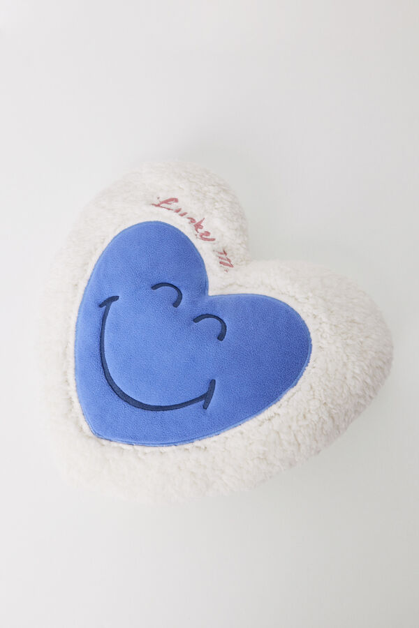 Womensecret Cojín corazón blanco Smiley marfil