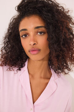 Womensecret Pijama camisera Capri de viscosa rosa rosa