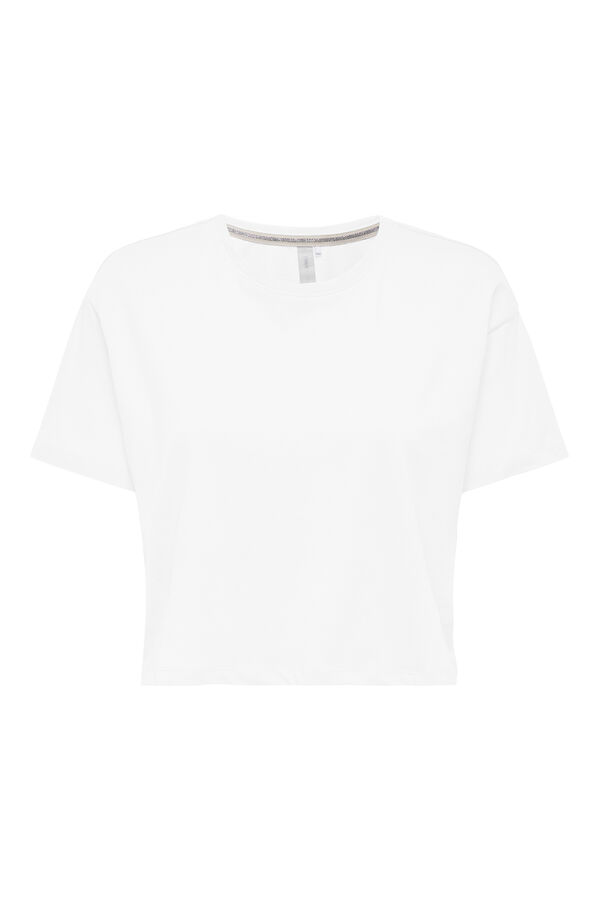 Only Play Playera corta de algod&oacute;n org&aacute;nico blanco