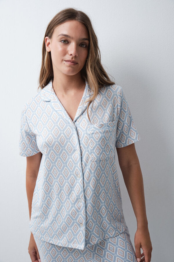 Women'secret Pijama larga estampado folk estampado