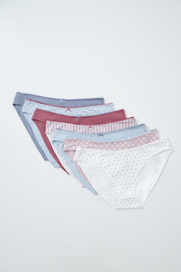 Women'secret Pack 7 bragas cl&aacute;sicas algod&oacute;n estampado femenino estampado