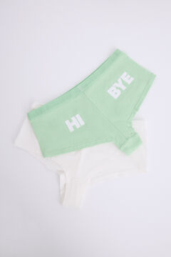 Womensecret Pack 2 bragas bóxer blanco, verde blanco