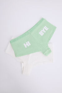 Womensecret Pack 2 bragas bóxer blanco, verde blanco