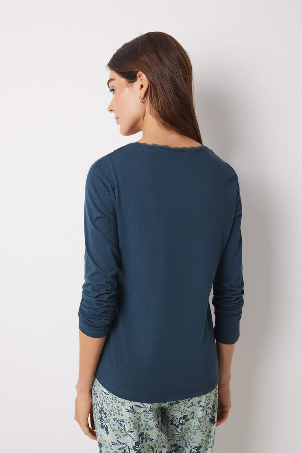 Womensecret Playera manga larga 100% algodón verde verde