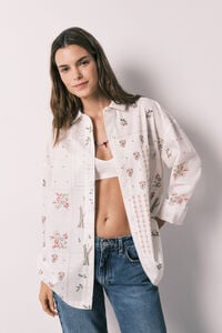 Women'secret Camisa manga larga de popel&iacute;n estampado floral