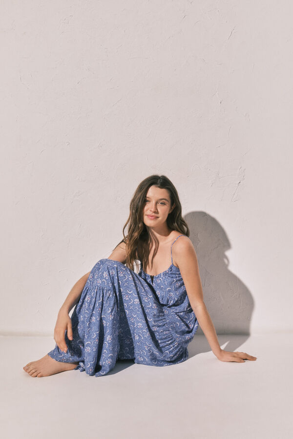 Women'secret Vestido largo de tirantes estampado estampado