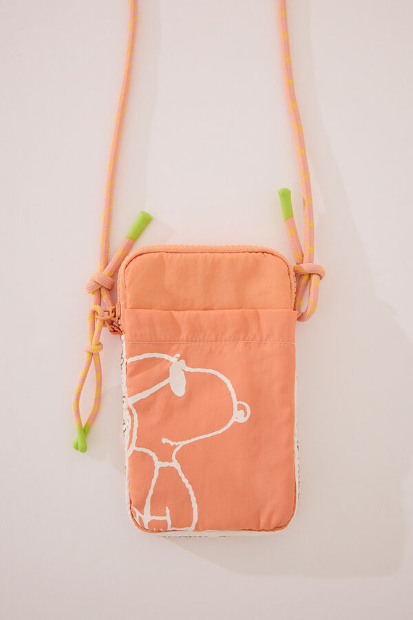 Womensecret Funda de teléfono con relleno de nailon de Snoopy naranja