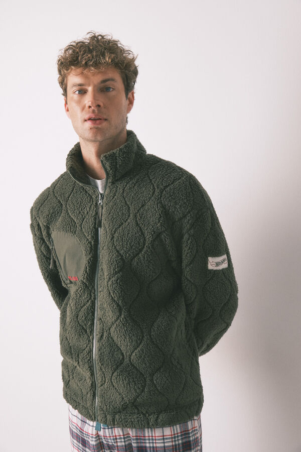 Women'secret Bata short de borrego verde de Hotwheels para hombre kaki