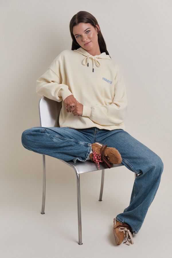 HI&BYE Sudadera con capucha de felpa amarilla amarillo