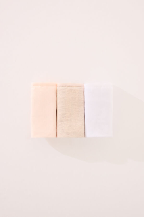 Womensecret Pack de 3 panties culotte de algodón orgánico blanco