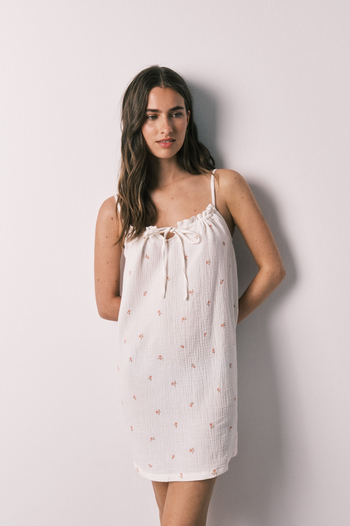 Women'secret Camis&oacute;n corto de tirantes de algod&oacute;n blanco