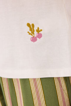 Womensecret Playera manga larga 100% algodón color blanco marfil
