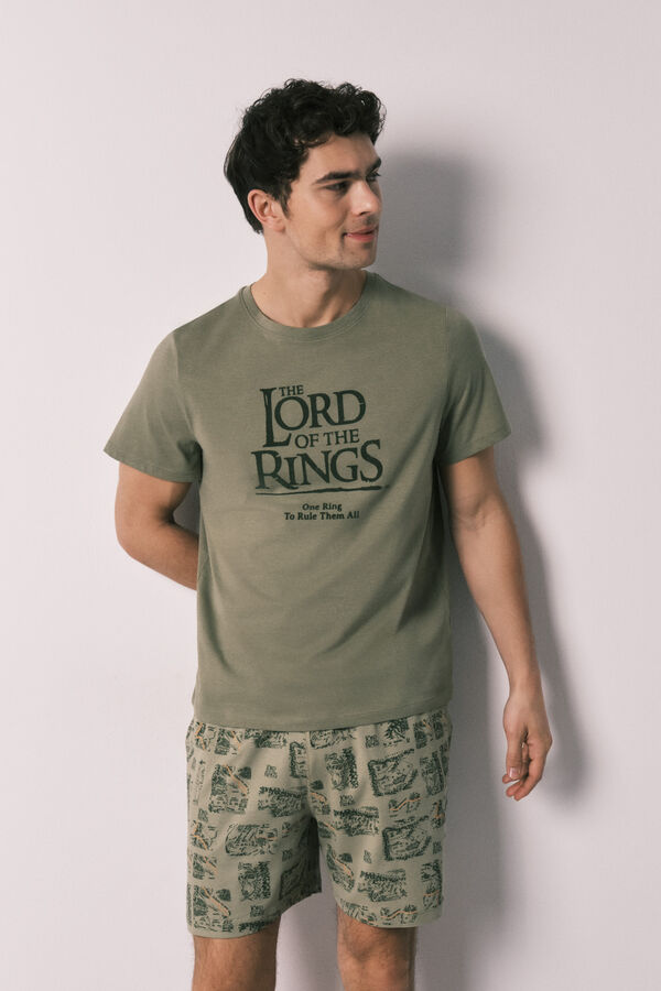 Women'secret Pijama corta de hombre de algod&oacute;n Lord of the Rings kaki