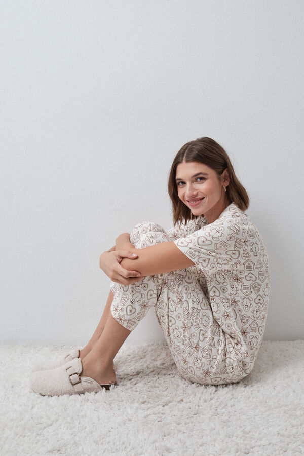 Women'secret Pijama camisera Capri navide&ntilde;a estampado