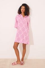 Womensecret Playera de dormir de viscosa con estampado boho integral rosa