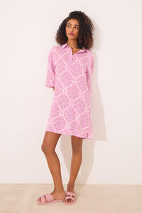 Womensecret Playera de dormir de viscosa con estampado boho integral rosa