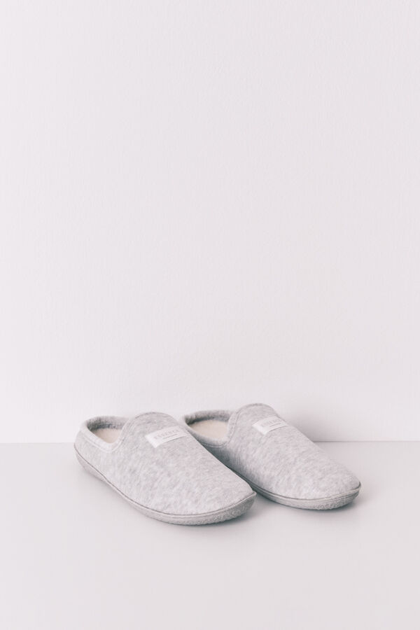 Womensecret Pantuflas para casa de velour gris gris
