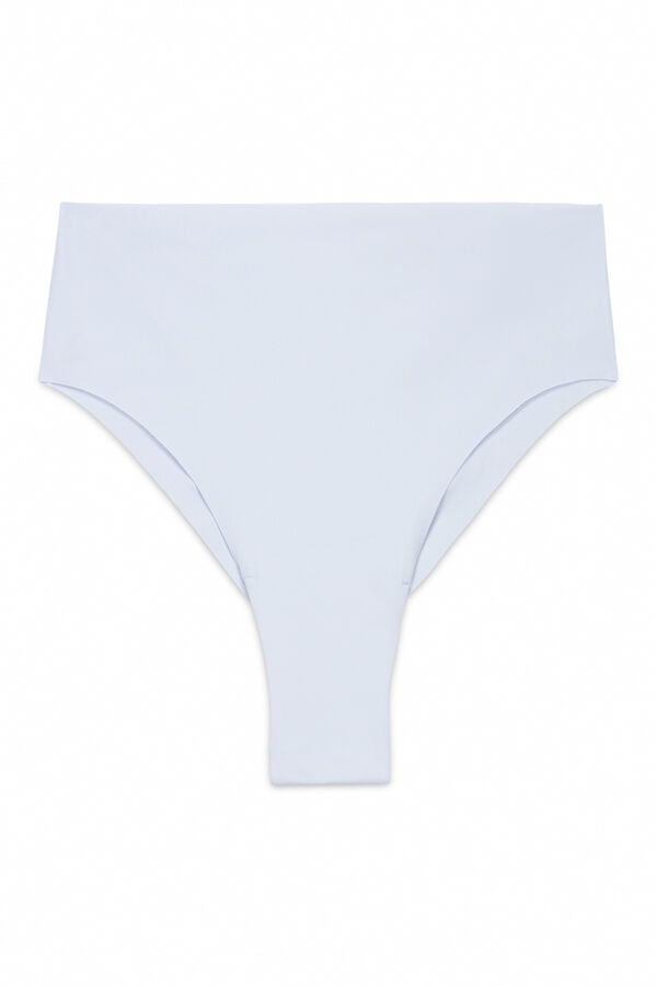 Women'secret Panty brasileña de tiro alto de microfibra azul azul