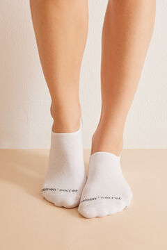 Womensecret Pack 3 calcetines invisibles algodón blancos blanco