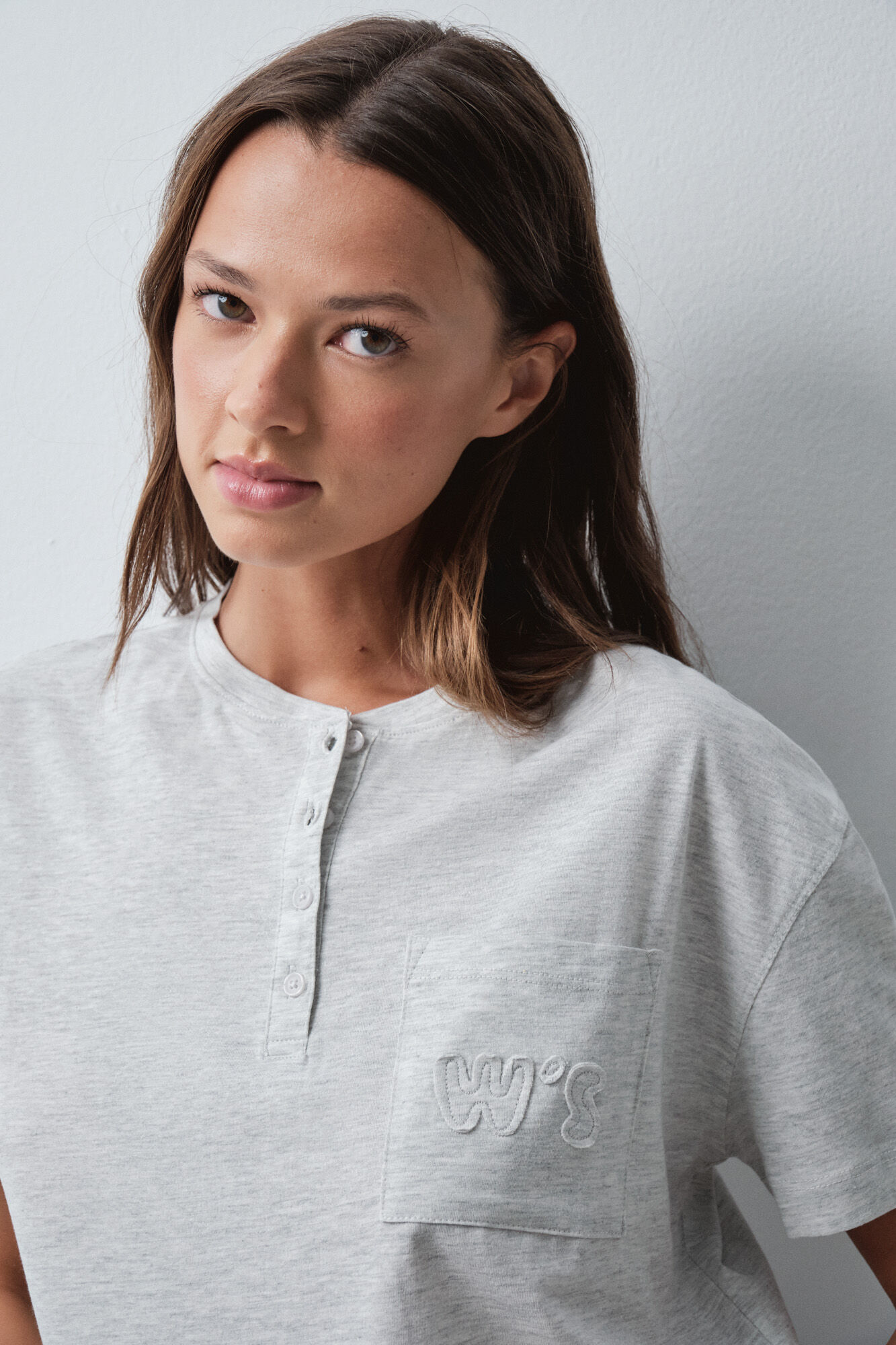 Women'secret Playera de algod&oacute;n gris