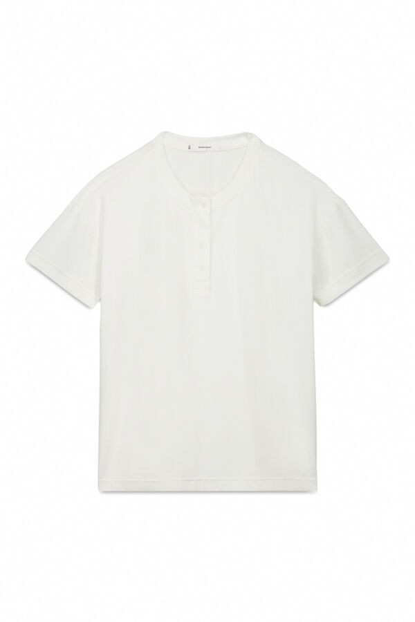 Women'secret Playera blanca holgado de manga corta blanco