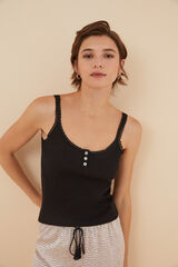 Womensecret Top tirantes algodón negro negro