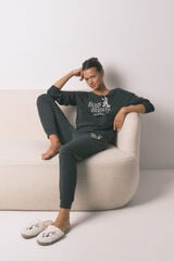 Women'secret Pijama larga de algodón gris de Bugs Bunny gris