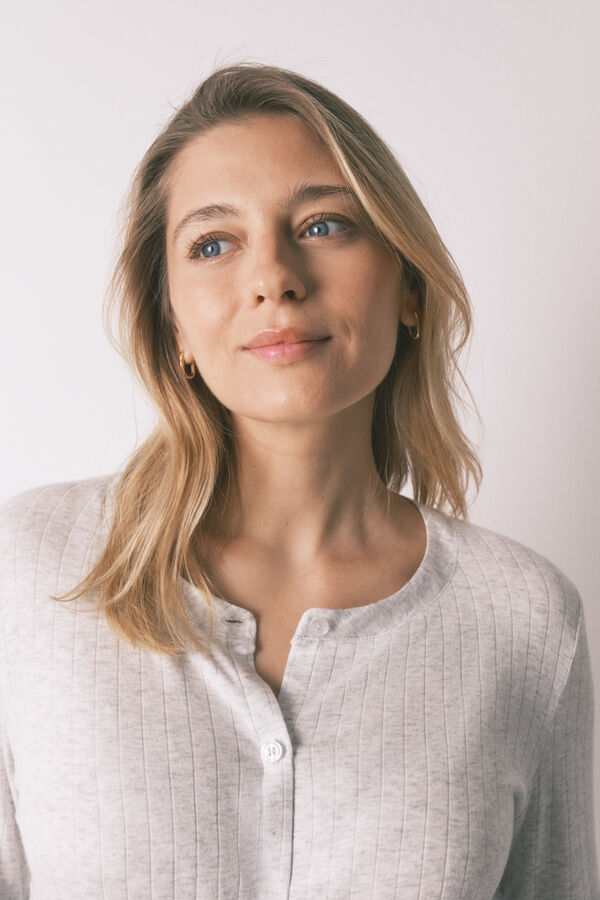 Women'secret Camis&oacute;n corto maternity acanalado extra suave gris gris