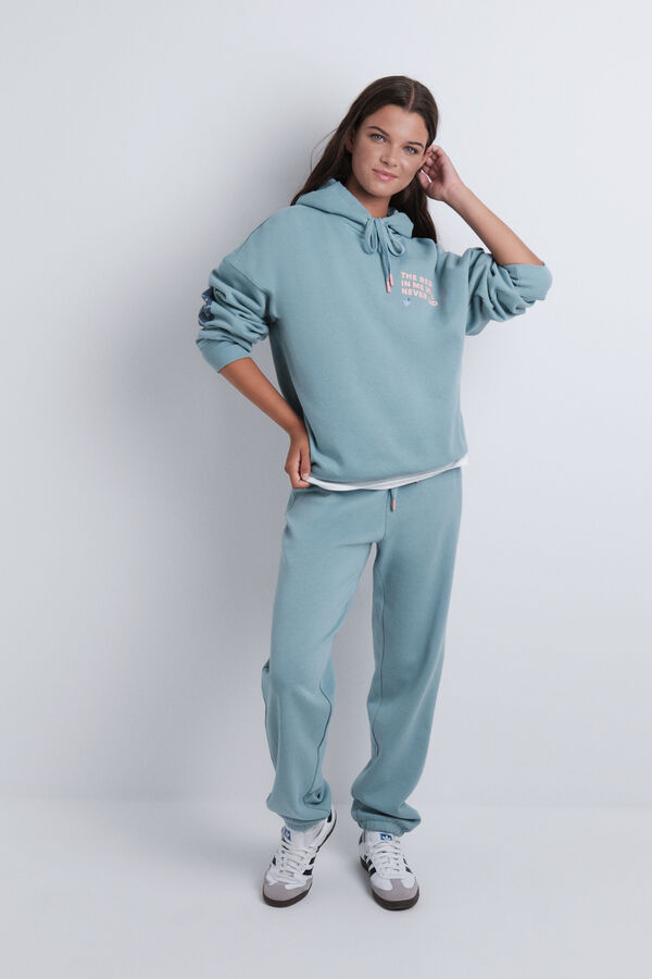 HI&BYE Sudadera con capucha de felpa verde verde