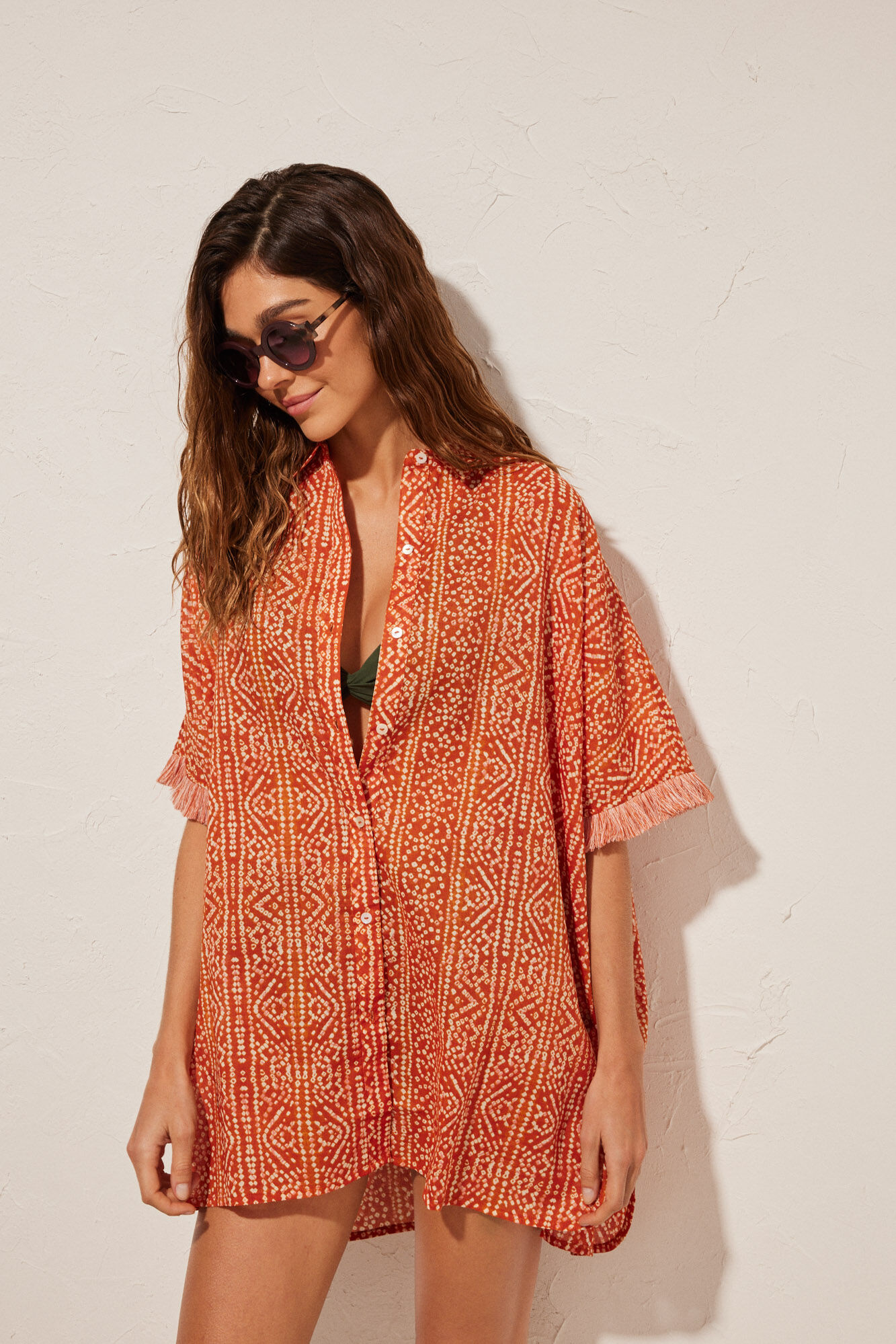 Camisola playa estampado geometrico Ropa de bano de mujer WomenSecret MX