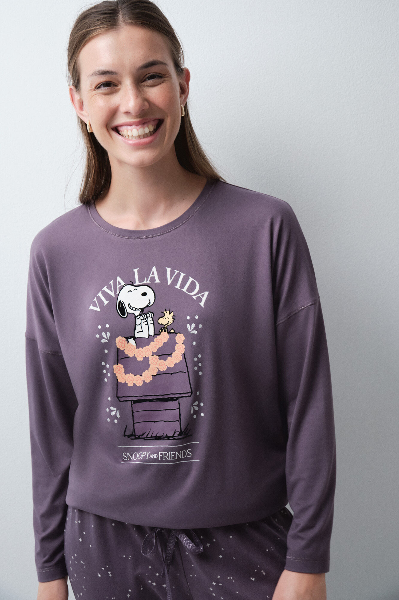 Women'secret Pijama larga Snoopy Halloween