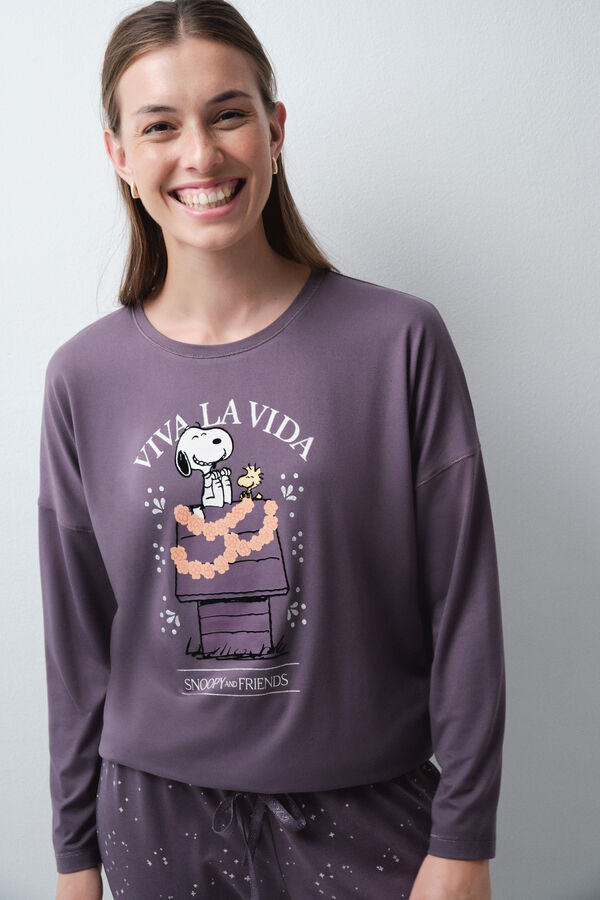 Women'secret Pijama larga Snoopy Halloween morado/lila