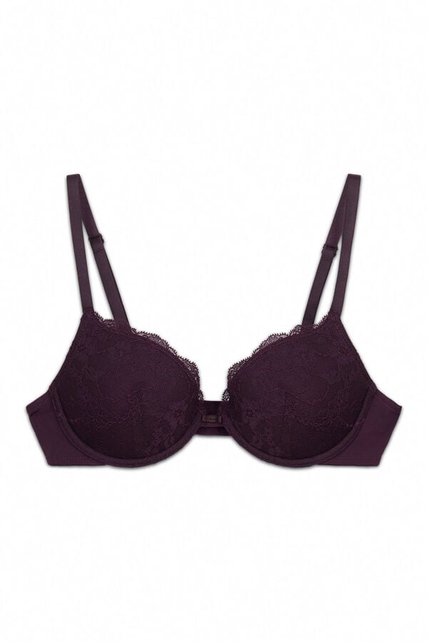 Women'secret Brasier cl&aacute;sico relleno de encaje morado BEAUTIFUL morado/lila
