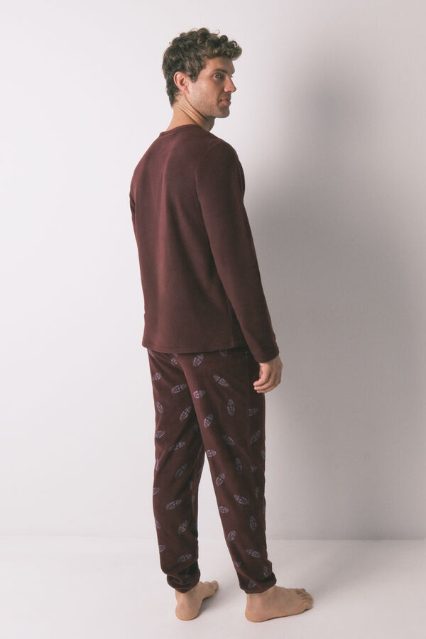 Women'secret Pijama larga de forro polar forro polar rojo de Spiderman para hombre púrpura