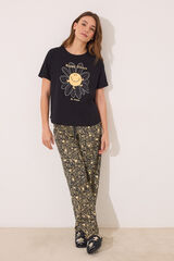 Womensecret Pijama de algodón de manga corta Little Miss Mr. Men  negro